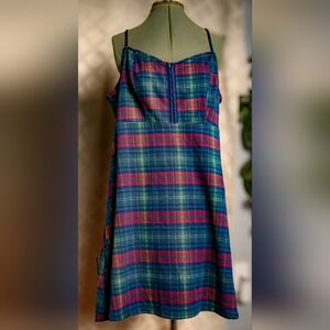 SO Checkered Midi Dress - Blue and Pink